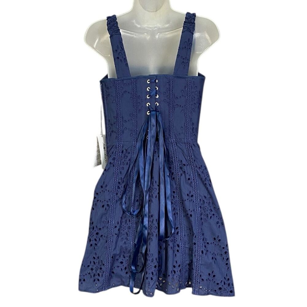 NWT Corset Story VERONICA SUMMER NAVY BRODERIE ANGLAISE COTTON CORSET DRESS US 6 - Picture 3 of 14